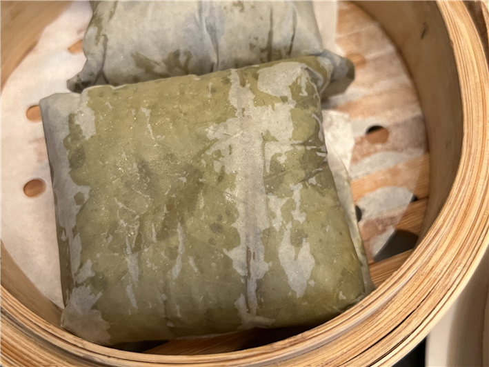 chicken in glutinous rice within lotus leaf
